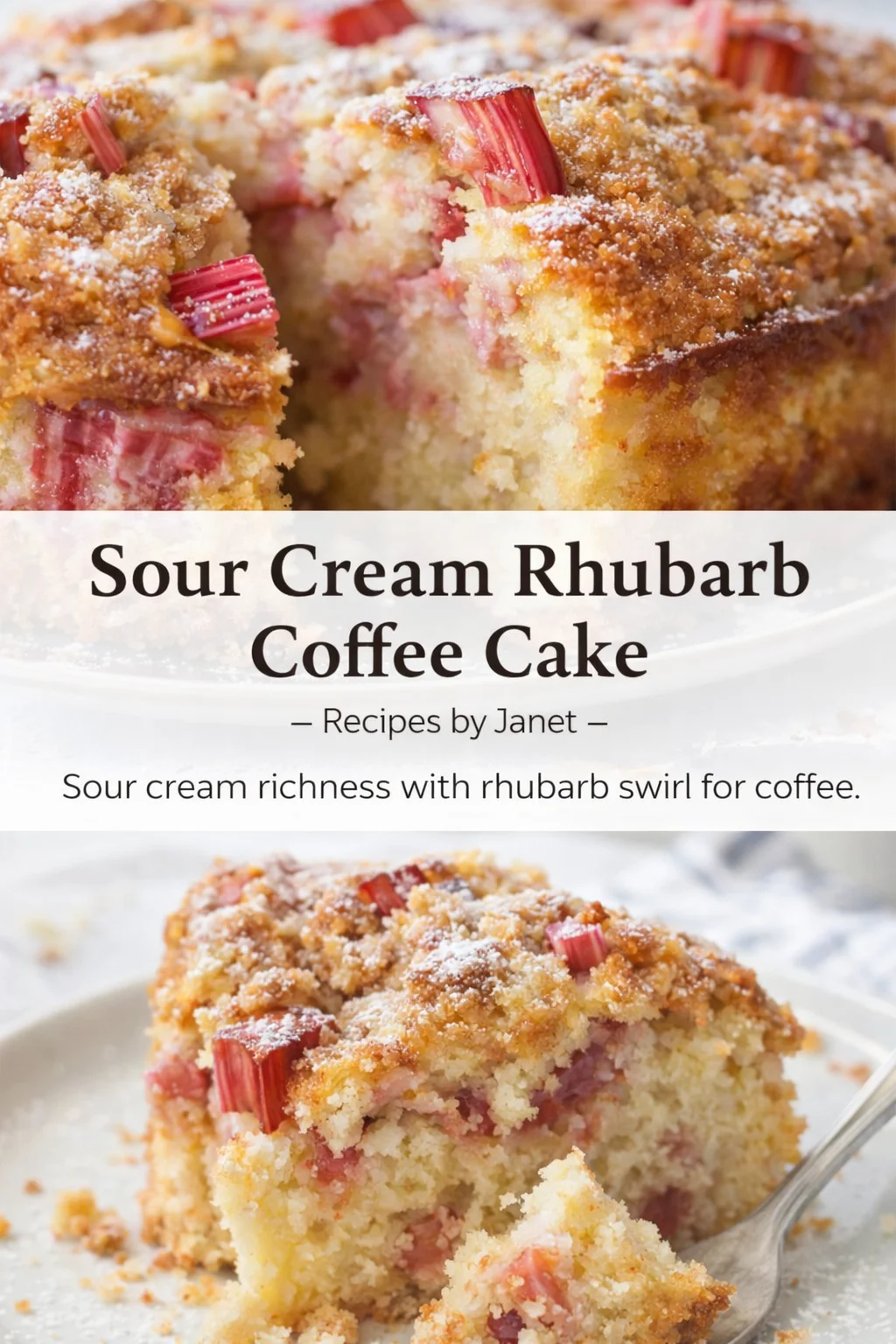 pre_faq_pinterest-placeholder.png Pinterest-style image for Sour Cream Rhubarb Coffee Cake - Recipes by Janet with centered text overlay