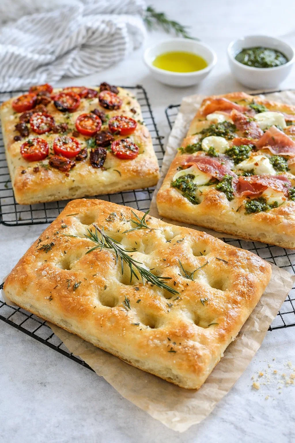 variations-placeholder.png Variation ideas for Homemade Small Batch Focaccia shown in a styled layout