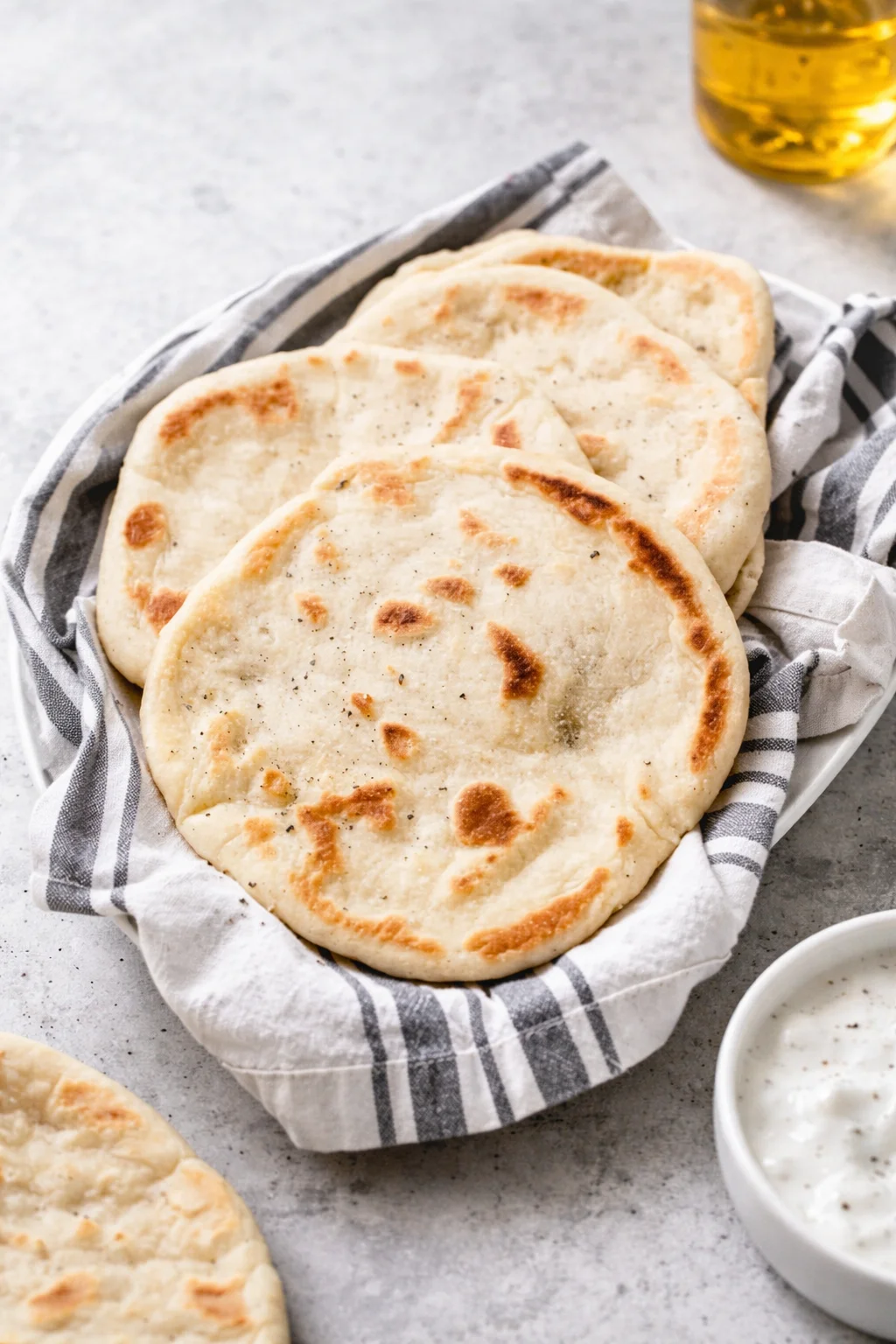 Final plated Pita Bread served as a hero shot