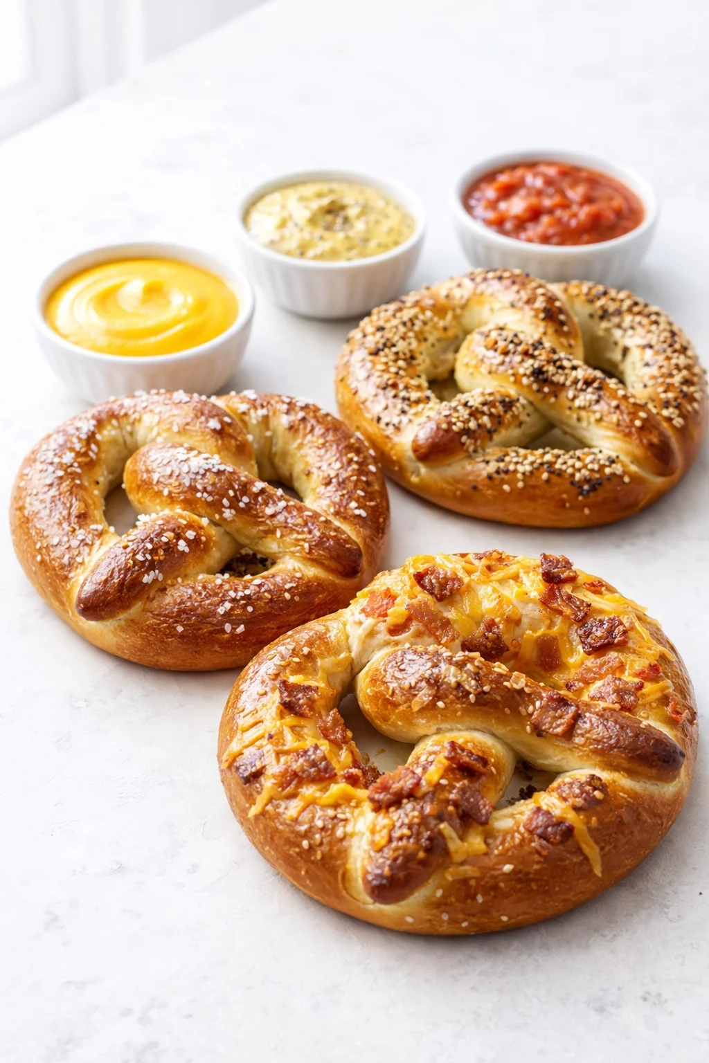 Variation ideas for Homemade Soft Pretzels shown in a styled layout