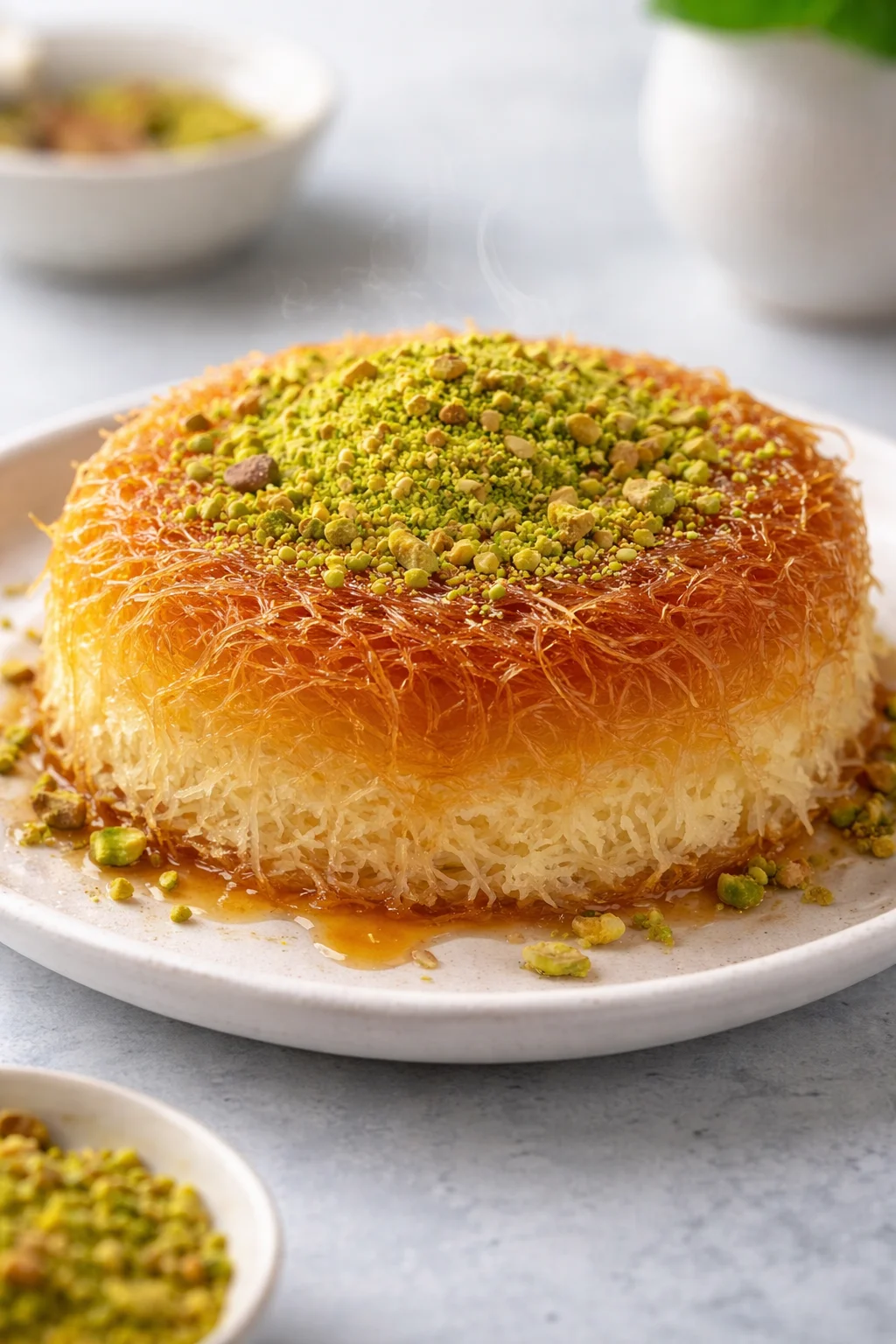 Final plated Authentic Kunafa Recipe for 8 Servings - For Daily Recipes served as a hero shot