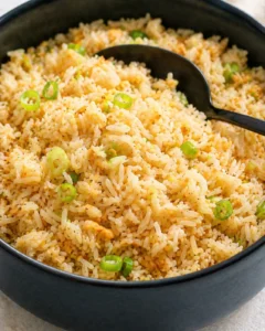 Final plated Easy Garlic Fried Rice served as a hero shot