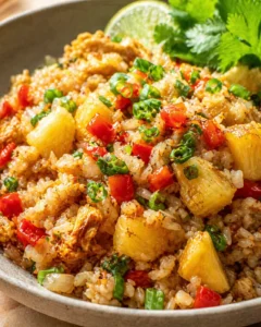 Final plated Thai Pineapple Fried Rice: The Most Delicious Thai Recipe served as a hero shot