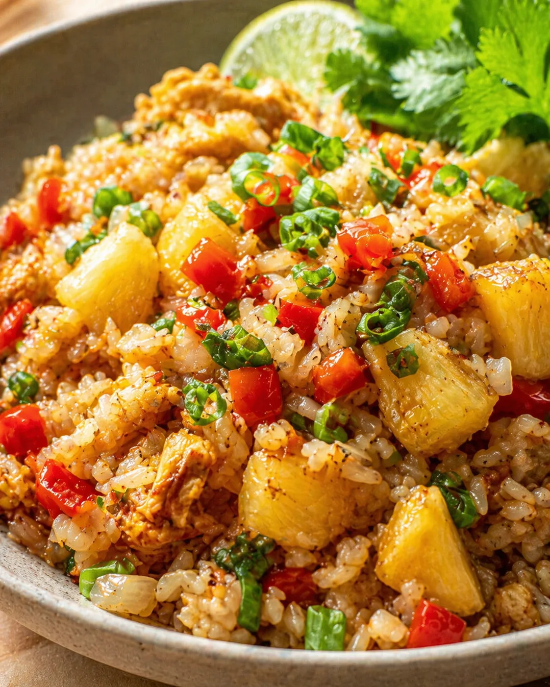 Final plated Thai Pineapple Fried Rice: The Most Delicious Thai Recipe served as a hero shot