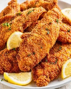 Final plated Southern Fried Catfish for 4 Servings - Food Revealer served as a hero shot