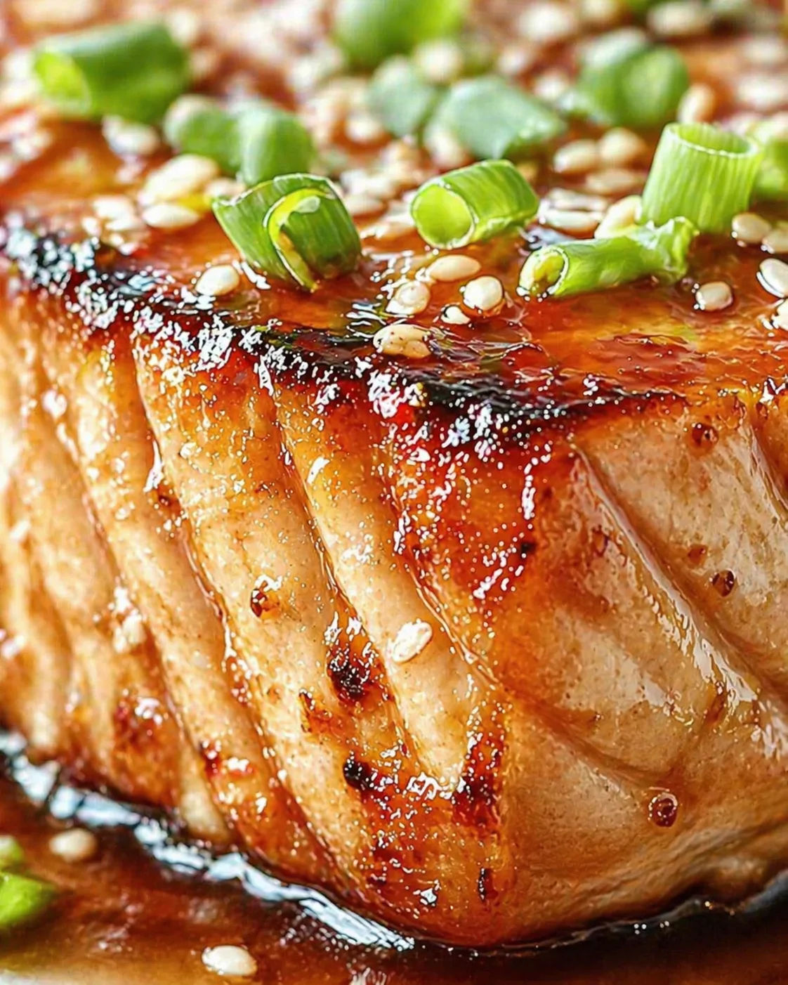 Tight detail shot of Juicy Pan-Seared Tuna Steaks with Soy Glaze in Just 4 Minutes highlighting texture